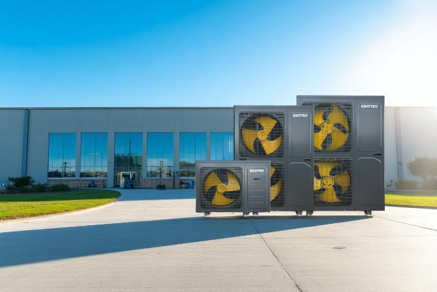 fabrika önünde duran Ekotec Isı pompası